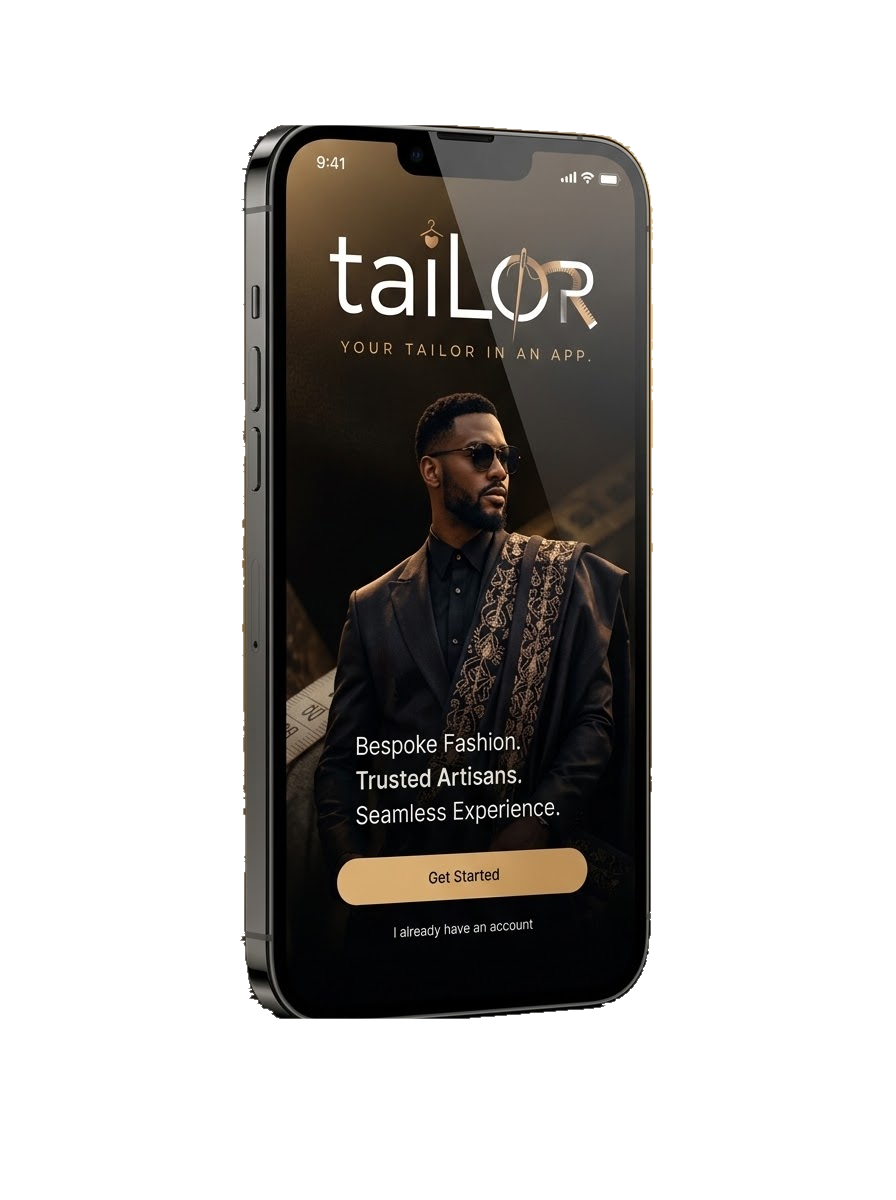 taiLOR App 3D Mockup - Welcome and Splash Screen